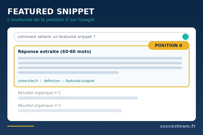 featured snippet : anatomie de l'extrait optimisé en position 0 dans la SERP Google