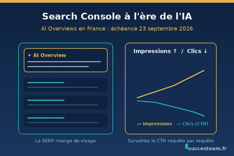 Google Search Console et AI Overviews : suivre impressions et clics à l'ère de l'IA