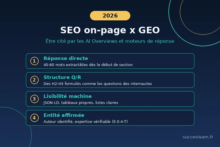 optimisation du SEO on-page pour le GEO et les AI Overviews